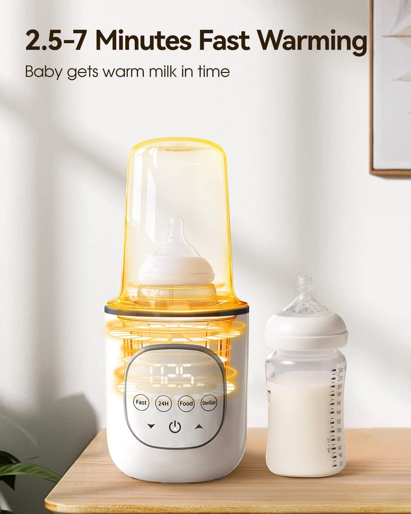LAREX Bottle Warmer, Fast Baby Bottle Warmer for Breastmilk and Formula, with Timer and Accurate Temp Control, 8 in 1 Baby Milk Warmer BPA Free with Digital Display, Bottle Warmers for All Bottles - Image 3